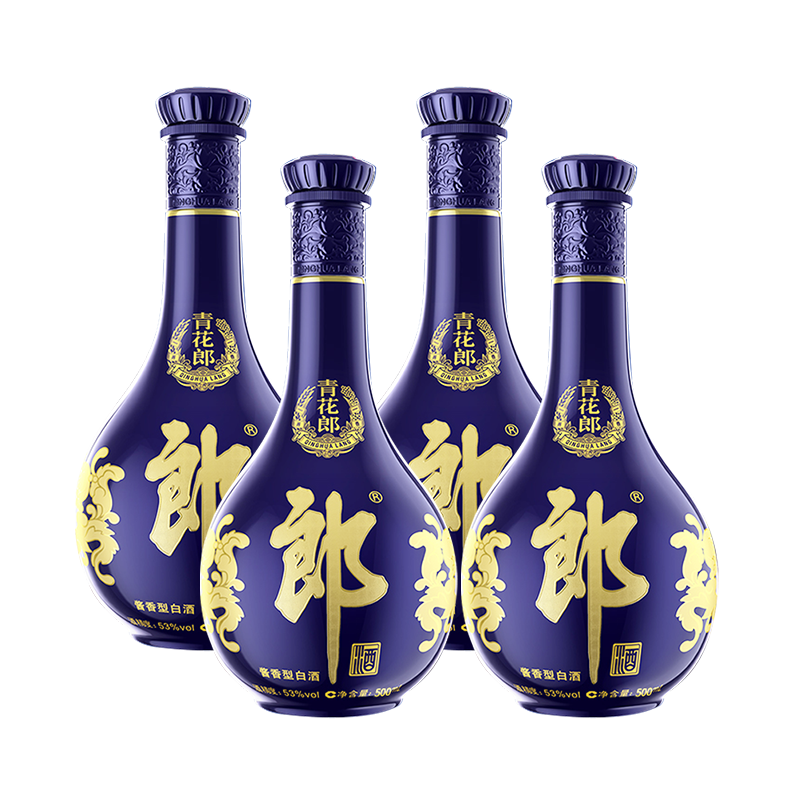 郎酒 青花郎 酱香型白酒 53度 500ml*4瓶 3314.4元包邮（双重优惠）