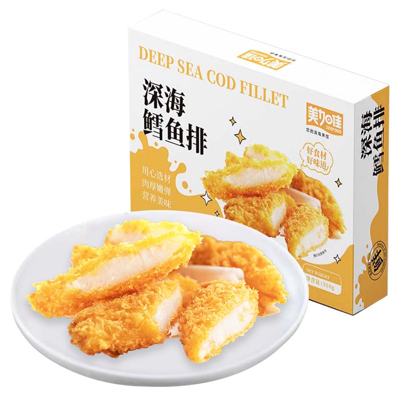 美加佳 深海鳕鱼排310g整块鳕鱼 油炸小吃方便菜 空气炸锅食材 13.93元（需买