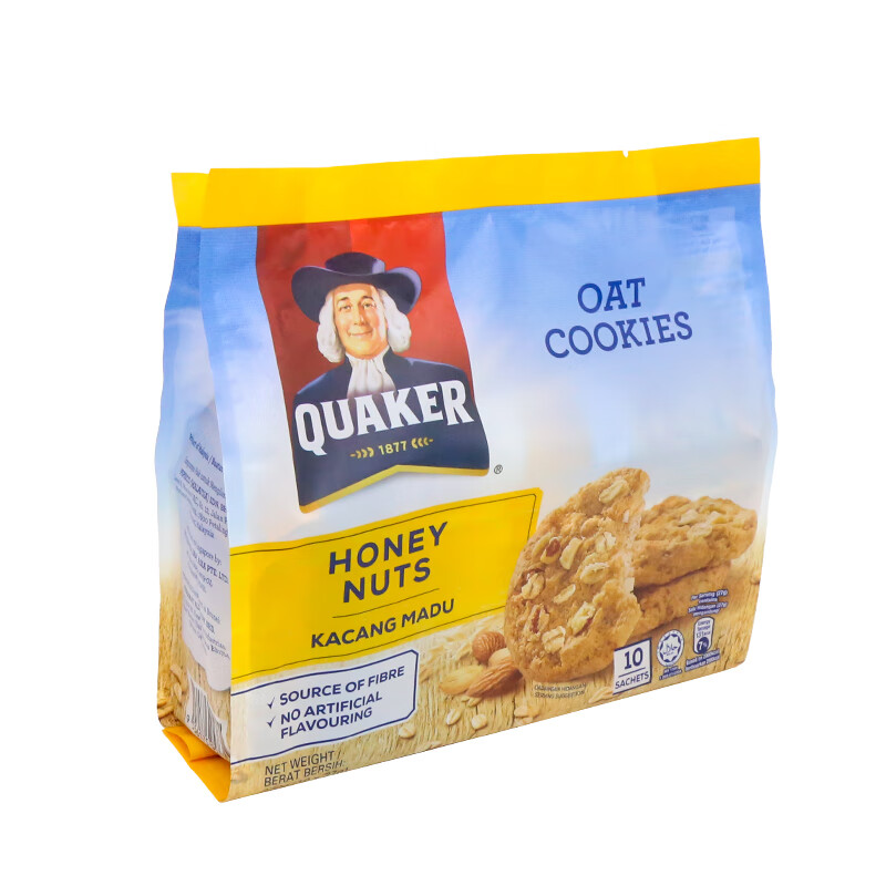 QUAKER 桂格 燕麦曲奇饼干 膳食纤维代餐270g 拍3件 9.86元