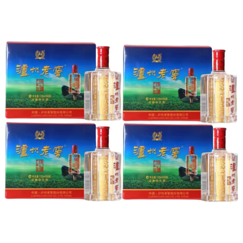 泸州老窖 六年窖头曲 45度浓香型白酒125mL*6瓶*4箱 纯粮食酒
