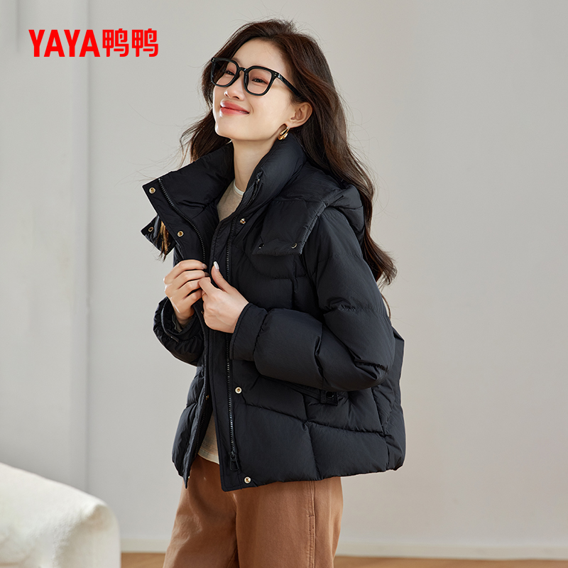 YAYA 鸭鸭 女士羽绒服 YE4B605982H-308778 2024冬季新品短款连帽加厚 299元（需用券