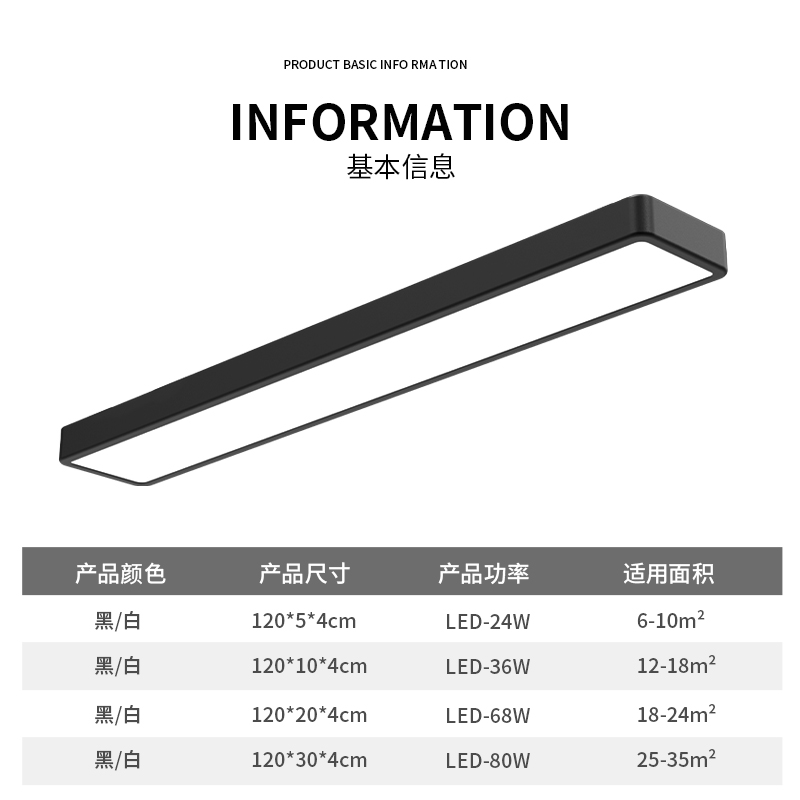 梵耀 超亮LED长条灯 120*7cm 4.8元（需用券）