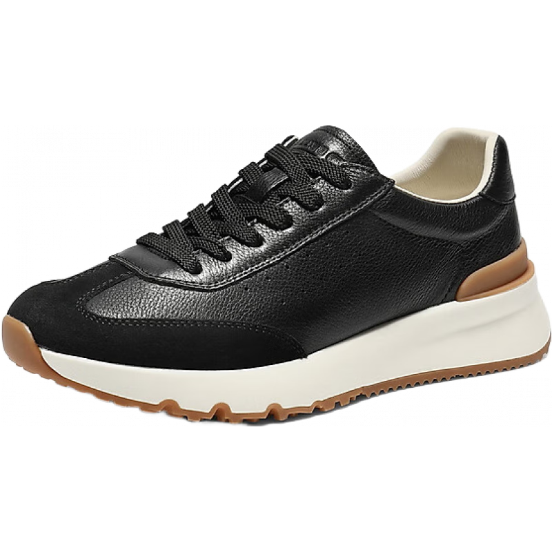 百丽 厚底休闲运动鞋男2026新春季商场款德训鞋慢跑阿甘鞋8YM01AM6 黑色 43 (265