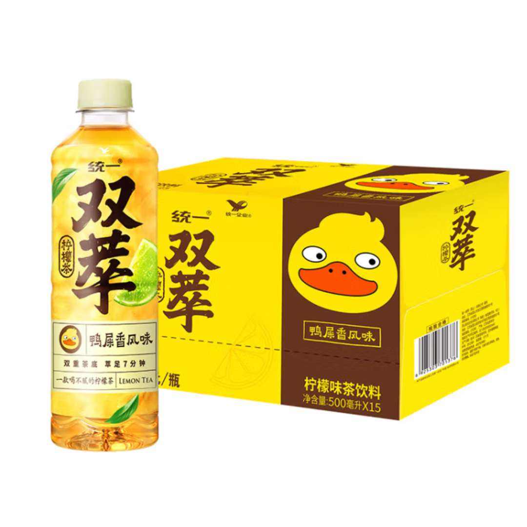 plus会员：统一双萃 鸭屎香风味柠檬茶 500ml*15瓶 29.99元（需领券）