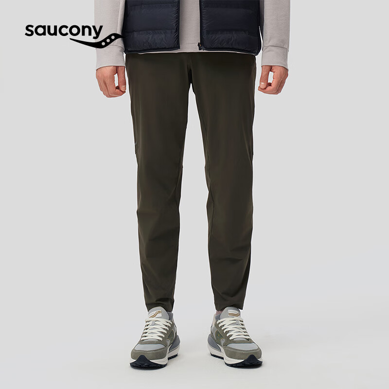 saucony 索康尼 4D四面弹男裤运动梭织长裤24年舒适弹力跑步运动裤子男 枯黄