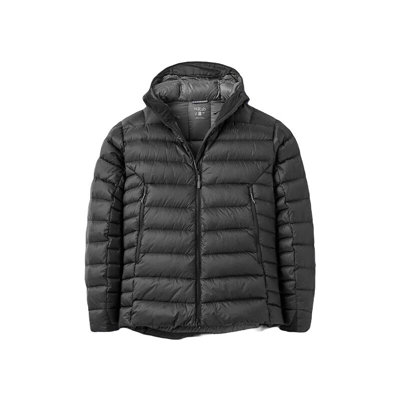 Rab 升级款秋冬男士800蓬轻量保暖鹅绒连帽羽绒服 QDB-81 黑色 重磅 L 藏蓝色 15