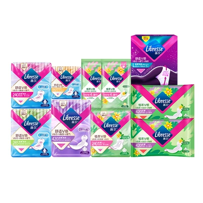 薇尔 极薄极薄姨妈巾精准防漏 v感240mm*4片*1包 43.44元(合5.43元/包)+96淘金币
