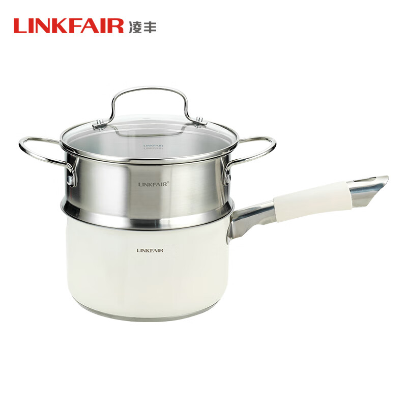 LINKFAIR 凌丰 316L 不锈钢奶锅蒸笼两件套 18cm 103元（需用券）