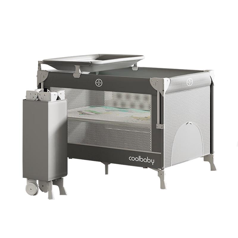 coolbaby 婴儿床 可移动多功能拼接床 可折叠 床+折叠床垫+置物篮 299元（需用