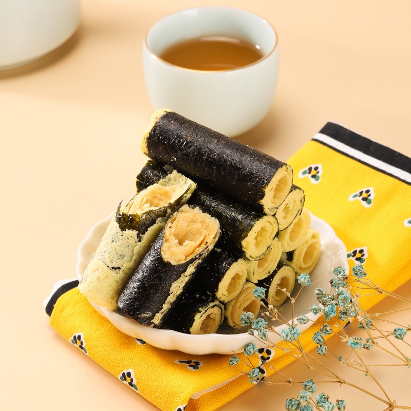 海岛大亨休闲零食好吃的小零食原味海苔卷3罐每罐50g149元