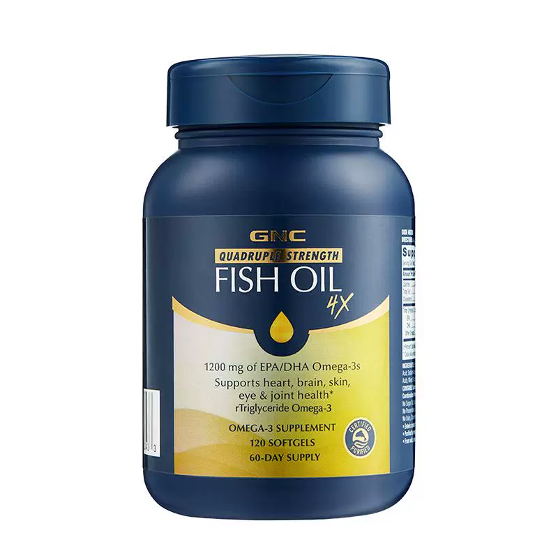 GNC 健安喜 omega3 四倍铂金深海鱼油胶囊 120粒*2瓶 ￥207.1