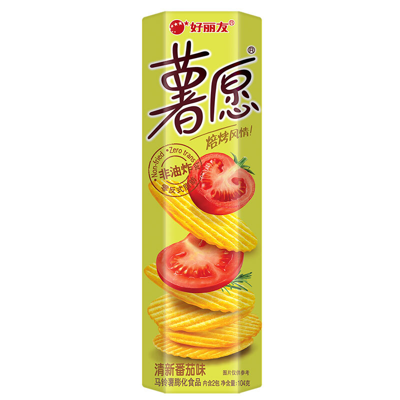 好丽友 薯愿 薯片 清新番茄味 任选5件 6元（需买5件，需用券）