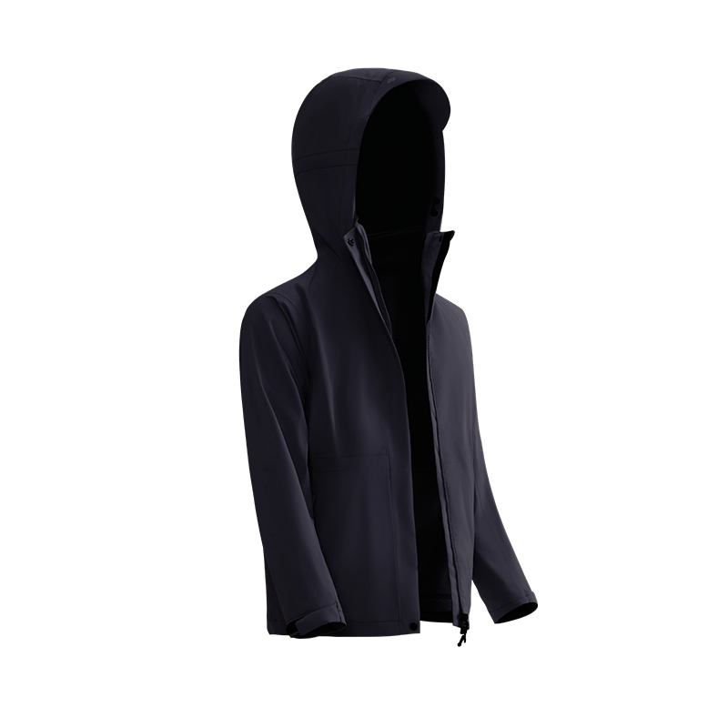 京东京造 穿山甲冲锋衣抓绒内胆三合一冬女款户外保暖外套 曜石黑 219.5元(