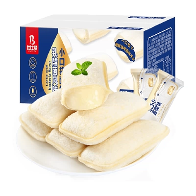 比比赞乳酸菌小口袋面包 整箱 健康营养早餐代餐250g 5.36元+0.23元淘金币