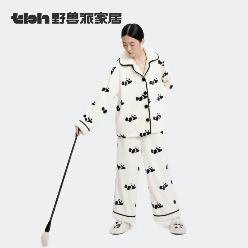 野兽派家居 【熊猫法兰绒】家居服套装 308.45元 - 清风线报