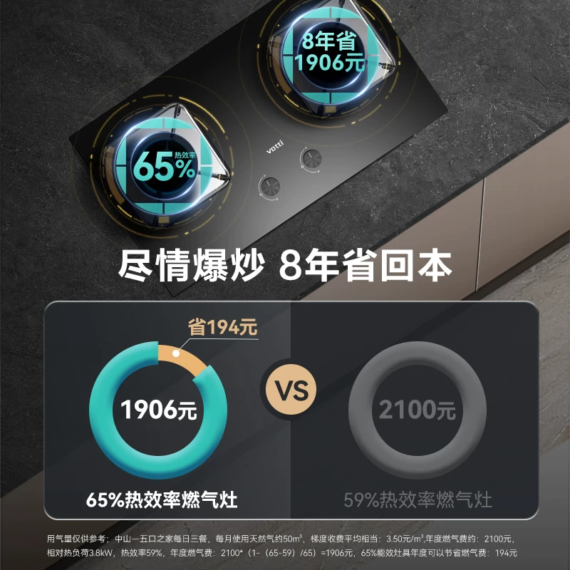 华帝 i10039B 嵌入式燃气灶 4.8kW+64%热效率 493.17元 - 线报酷