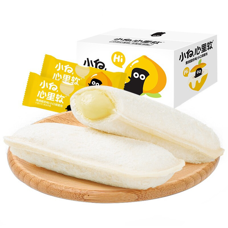 小白心里软 乳酸菌小口袋面包 黄桃味 420g 15.9元（需买3件，需用券）