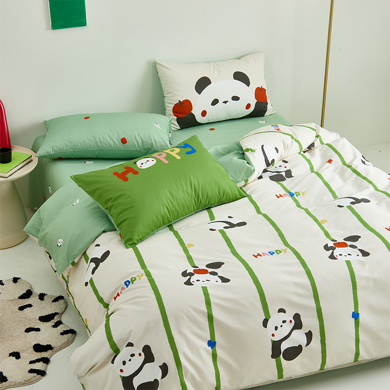 88VIP：Dohia 多喜爱 全棉四件套 熊猫 适用1.2m床 136.8元包邮（双重优惠）