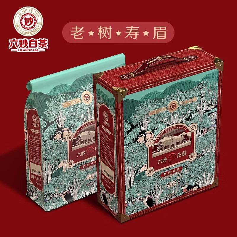 六妙 白茶庄园茶 2022年老树寿眉福鼎白茶手提礼盒装 1箱/500g ￥228