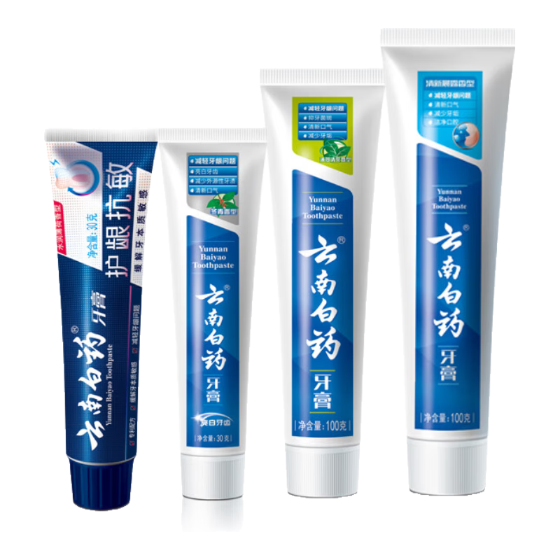 云南白药 牙膏四喜国潮套装260g护龈清新抗敏-下拉详情更优惠 26.69元