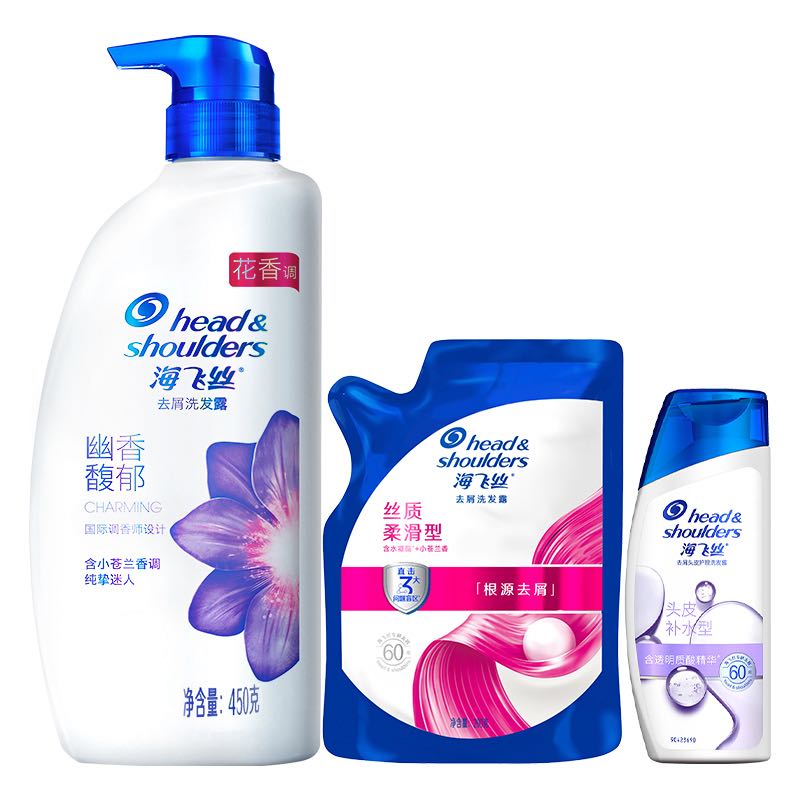 海飞丝 SPA去屑香氛幽香馥郁洗发水 450G+200G+80G(共730G) 31.91元