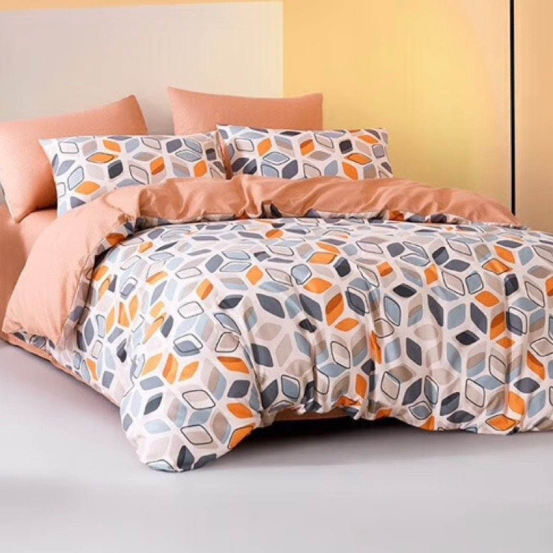 PLUS会员:LOVO罗莱生活旗下品牌 床上四件套 印花床单被套套件 菱境 1.5m床(被