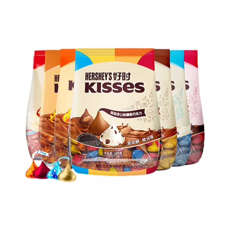 HERSHEY'S 好时 Kisses 巴旦木牛奶巧克力500g ￥42.9