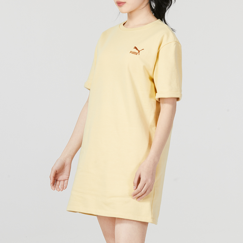 88VIP：PUMA 彪马 女装新款圆领长款T恤黄色运动服连衣裙623257-42 221.35元（需用