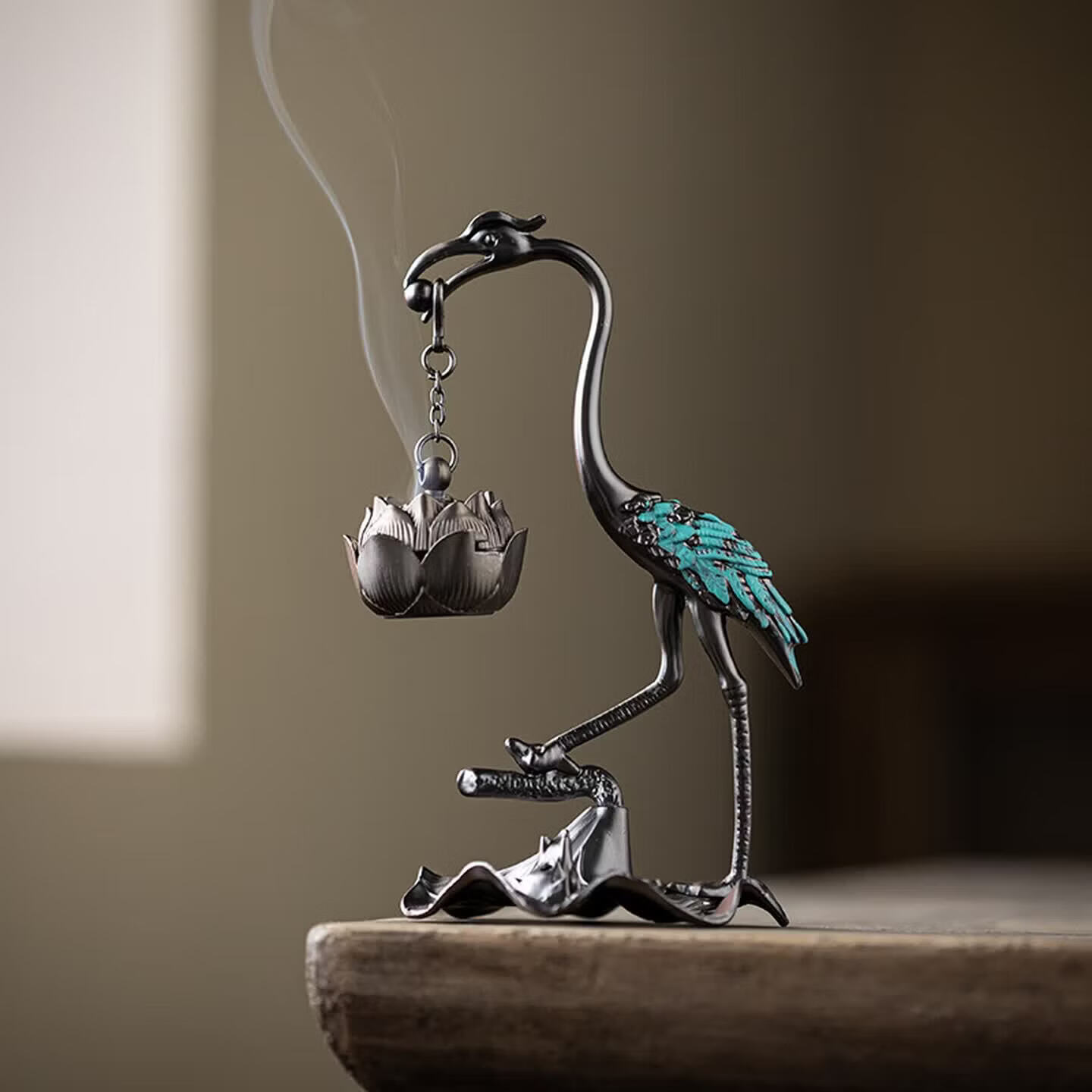 米良品 创意仙鹤莲花香插茶道摆件 19.9元（需用券）