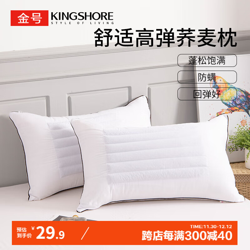 金号 KING SHORE 金号 荞麦枕头枕芯颈椎枕 48*74cm 单只装 29.9元