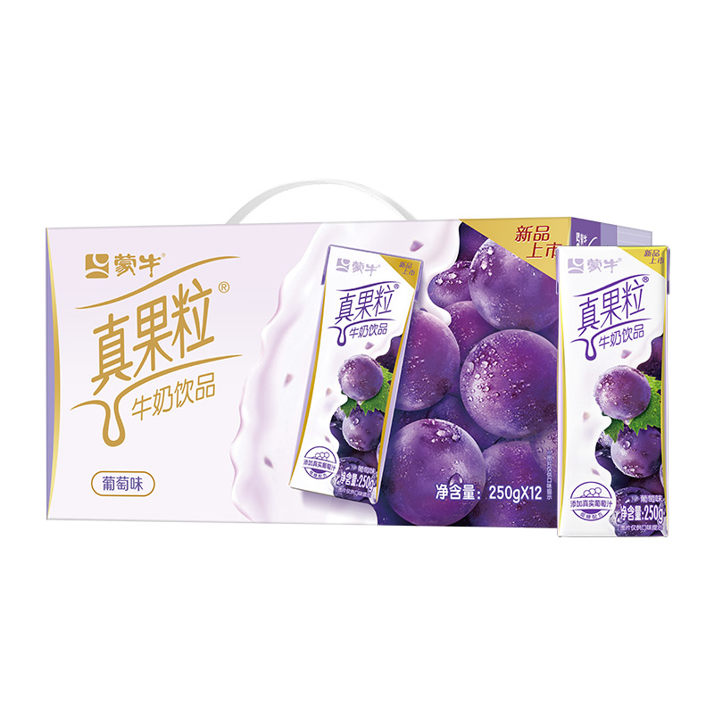 MENGNIU 蒙牛 真果粒葡萄味牛奶饮品250g×12包 23.65元