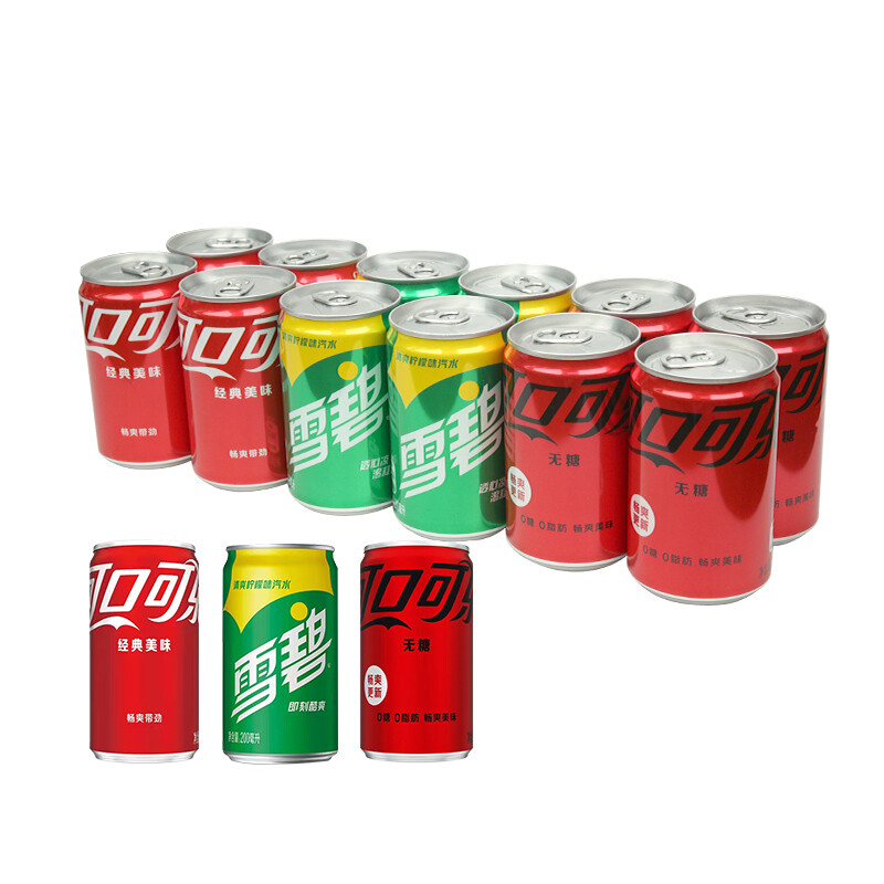 可口可乐 Coca-Cola 汽水可乐+雪碧+零度可乐 200ml*12罐 20.79元