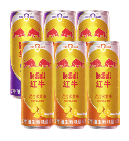 PLUS会员！Red Bull 红牛 维生素水果能量饮料325ml*6罐 ￥18.5