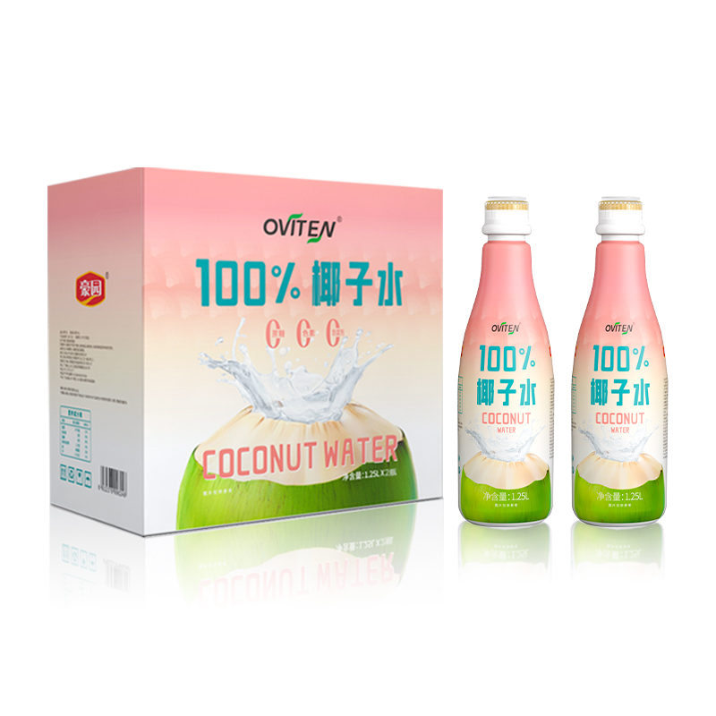 豪园 100%椰子水 1.25L*2瓶 19.9元包邮（需用券）