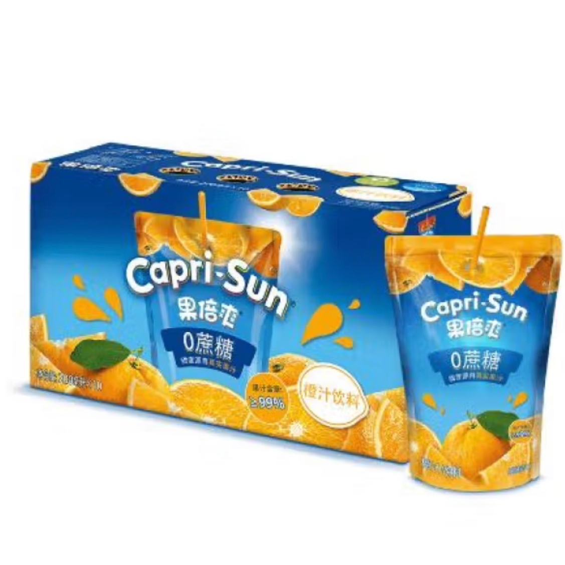 需首购、PLUS会员: Capri-Sun 果倍爽 迪拜原装进口果汁 橙子味200ml*10袋*2件 55.1