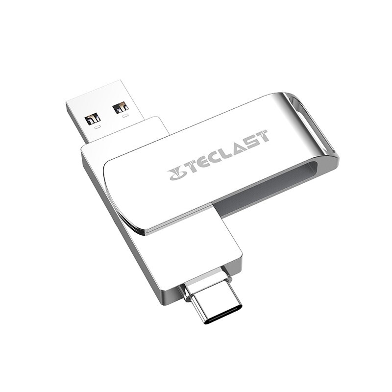 Teclast 台电 睿动系列 USB 3.0 U盘 银色 128GB USB-A/Type-C双口 54.9元