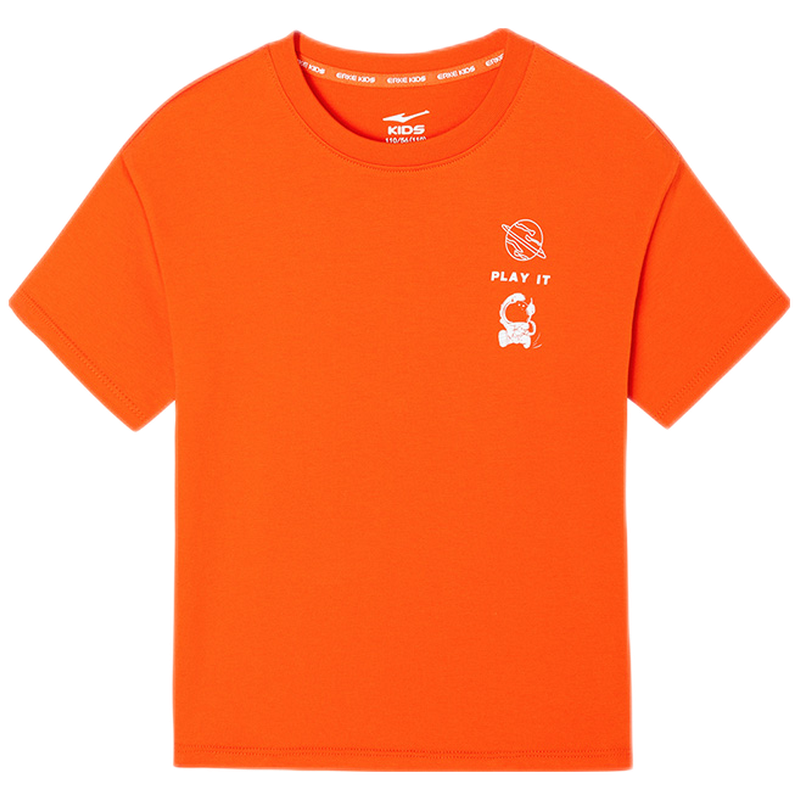 PLUS会员：ERKE 鸿星尔克 男小童圆领短袖T恤 亮橘红＊2件 28.71元