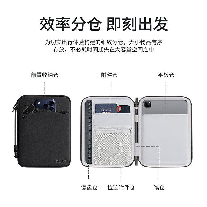 必优美 平板收纳包手提式适用苹果ipad11寸华为小米保护套电脑键盘便携式 87.2元 - 线报酷