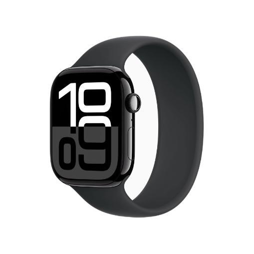 苹果 Apple Watch Series 10 智能手表 GPS+蜂窝网络款 42mm 亮黑色 黑色橡胶表带 S/M 