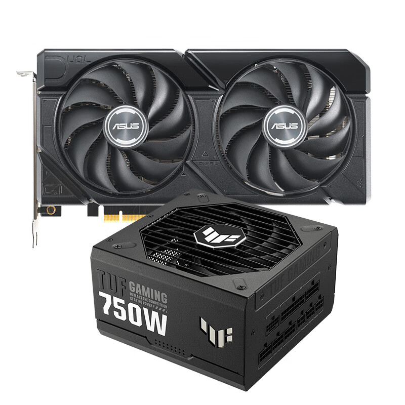 ASUS 华硕 Dual RTX4070S O12G EVO显卡+TUF-GAMING-750G装弹手金牌全模组电源原生ATX3.0 5