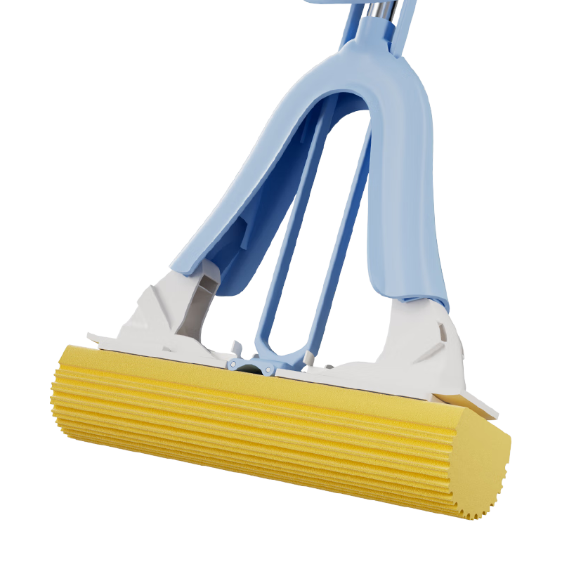 美丽雅 胶棉拖把38cm 伸缩杆140cm+2拖头 免手洗干湿两用 一键拆卸 18.9元（需