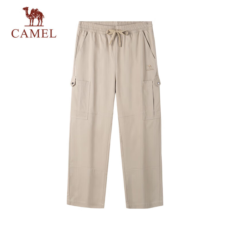 CAMEL 骆驼 休闲户外登山裤男防泼水直筒工装裤 J14CA6L6645 卡其 L 103.55元