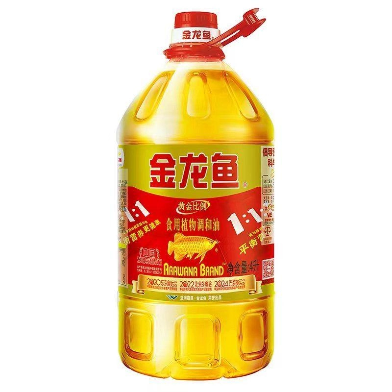 金龙鱼黄金比例111调和油4l食用植物家用油炒菜花生葵花籽芝麻油 ￥47.9