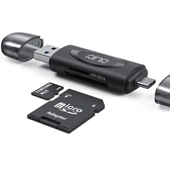 QINQ 擎启 金属挂绳款 USB3.0+Typec双接头SD卡+TF 高速读卡器 24.9元（需用券）