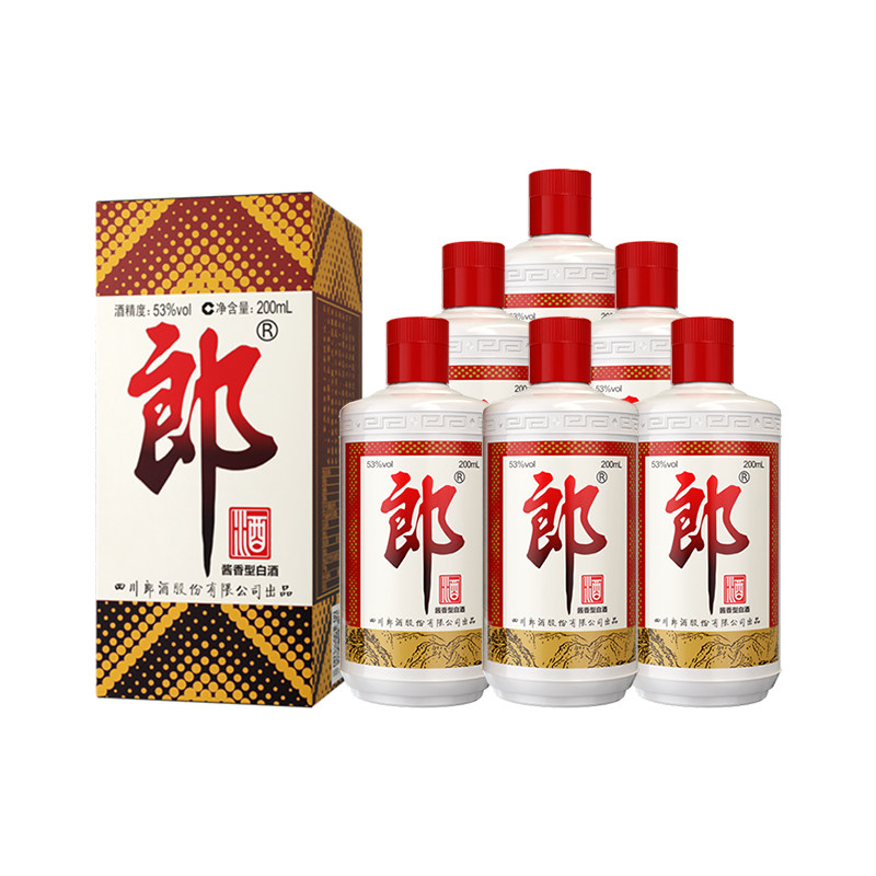 淘金币282.3元、今日必买：郎酒 郎牌普郎 53度 酱香型白酒 200ml*6瓶