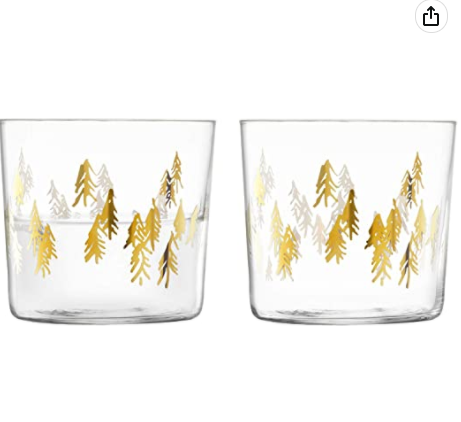 LSA International 国际空间 FIR 金色杉树玻璃水杯310ml*2个 G060-09-157185.74元