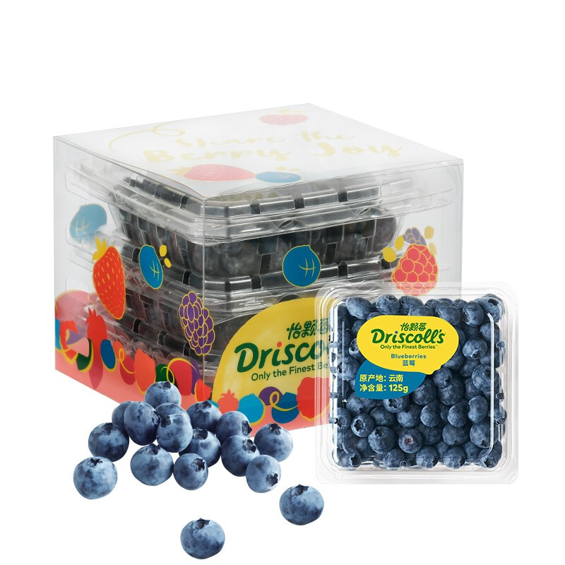 怡颗莓 Driscoll's云南蓝莓特级Jumbo超大果18mm+2盒装125g/盒 新鲜水果 19.26元（需