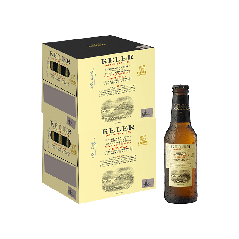 开勒 【部分大麦麦芽黄啤酒 西班牙原瓶高度拉格整箱 250mL 24瓶 110.26元