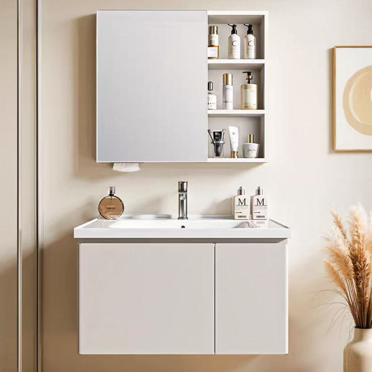 国家补贴：四季沐歌 R7pro 不锈钢蜂窝铝陶瓷一体盆智能镜柜套装 80cm 848.1元