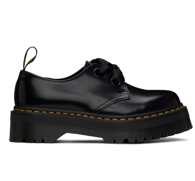 DR. MARTENS 黑色 Holly Leather Platform 德比鞋 6.5折 $111（约799元）